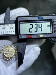 LIV 14k Yellow Gold Vintage Sweet 16 Round Hand Made Halo Charm Pendant 1.7 Grams