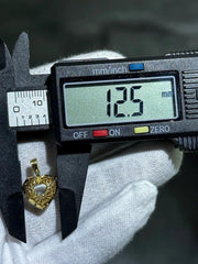 LIV 14k Yellow Gold Vintage Open Heart Hand Made Halo Charm Pendant 1.5 Gr Gift