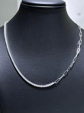 LIV Platinum Sterling Silver White Sapphire Paper Link Tennis Choker Necklace Gift