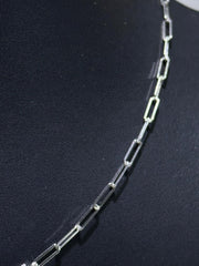 LIV Platinum Sterling Silver White Sapphire Paper Link Tennis Choker Necklace Gift