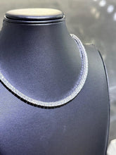 LIV Platinum Sterling Silver Princess Cut Simulated White Sapphire Tennis Necklace