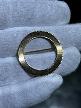 LIV 14k Yellow Gold Large Round Cable Design Halo Pin Brooch 4.7 Grams Gift