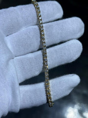 LIV 14k Yellow Gold & Natural White Diamonds 5.00ct tw Round Cut Tennis Bracelet