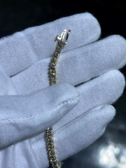 LIV 14k Yellow Gold & Natural White Diamonds 5.00ct tw Round Cut Tennis Bracelet