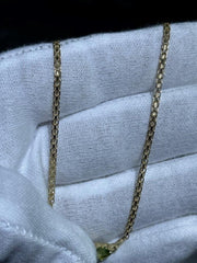 LIV 14k Yellow Gold Multi Color Gemstone Heart 3 Stone Necklace 5.2 Grams Gift 16" L