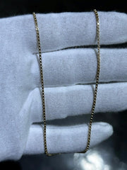 LIV 14k Yellow Gold Box Chain Design 24" Length 1.3mm Wide Chain Necklace 7.7 Grams