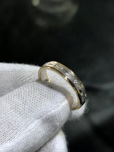 LIV 14k Yellow & White Gold Handmade Solid Wedding Band Ring Size 7.5 Gift