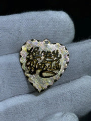 LIV 14k Yellow Gold Happy Birthday Vintage Heart Laser Cut Charm Pendant Gift