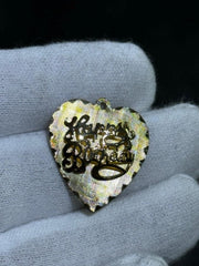 LIV 14k Yellow Gold Happy Birthday Vintage Heart Laser Cut Charm Pendant Gift
