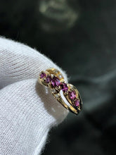 LIV 14k Yellow Gold Diamonds & Red Ruby X Design Wide Band Ring Sz 6.25 5.6 Grams