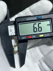 LIV 14k Yellow Gold Vintage Opal Dangle Halo Design Hand Made Lever Earrings 2.9 Gr