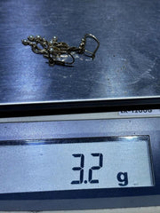 LIV 14k Yellow Gold Vintage Pearl Chandelier Design Hand Made Stud Earrings 3.2 Gr