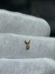 LIV 14k Yellow Gold Vintage Hand Made Solitaire Small Round Diamond Pendant Gift