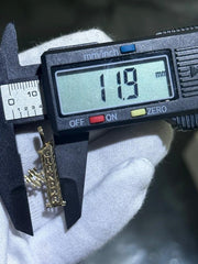 LIV 14k Yellow Gold Vintage #1 Grandma Diamond Cut Halo Charm Pendant 1.0 Grams Gift