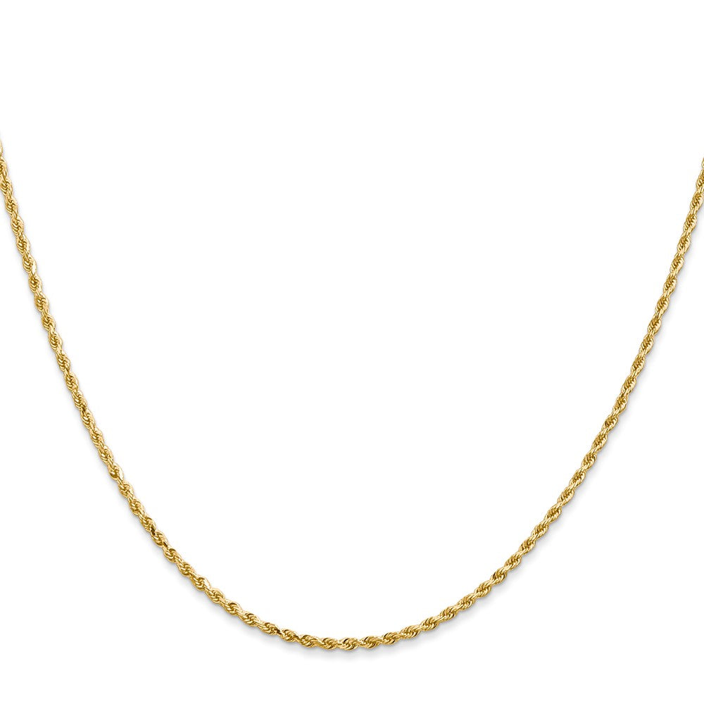 14K 28 inch 1.5mm Diamond-cut Rope with Lobster Clasp Chain