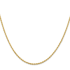 14K 28 inch 1.5mm Diamond-cut Rope with Lobster Clasp Chain