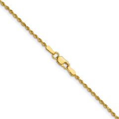 14K 28 inch 1.5mm Diamond-cut Rope with Lobster Clasp Chain