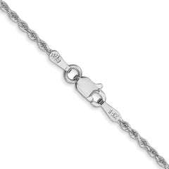 14K White Gold 24 inch 1.5mm Diamond-cut Rope with Lobster Clasp Chain