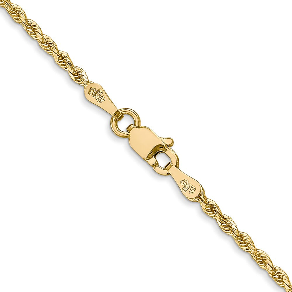 14K 14 inch 1.75mm Diamond-cut Rope with Lobster Clasp Chain