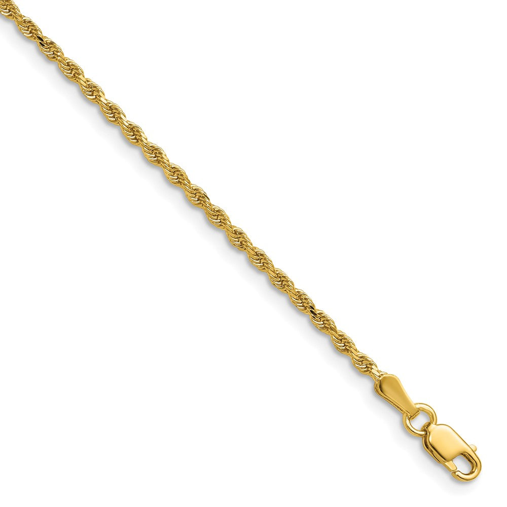 14K 28 inch 1.75mm Diamond-cut Rope with Lobster Clasp Chain