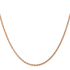 14K Rose Gold 24 inch 1.75mm Diamond-cut Rope with Lobster Clasp Chain