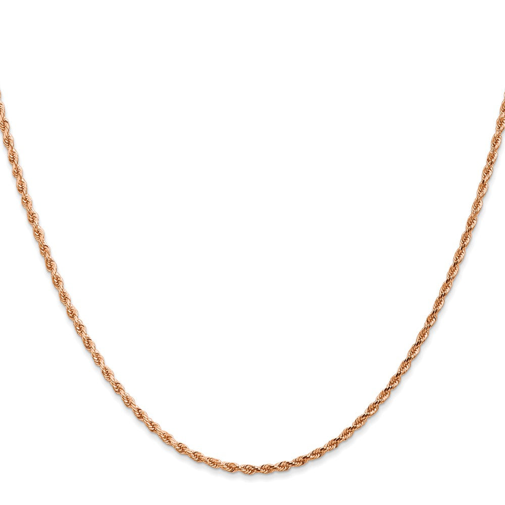 14K Rose Gold 30 inch 1.75mm Diamond-cut Rope with Lobster Clasp Chain