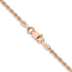 14K Rose Gold 24 inch 1.75mm Diamond-cut Rope with Lobster Clasp Chain