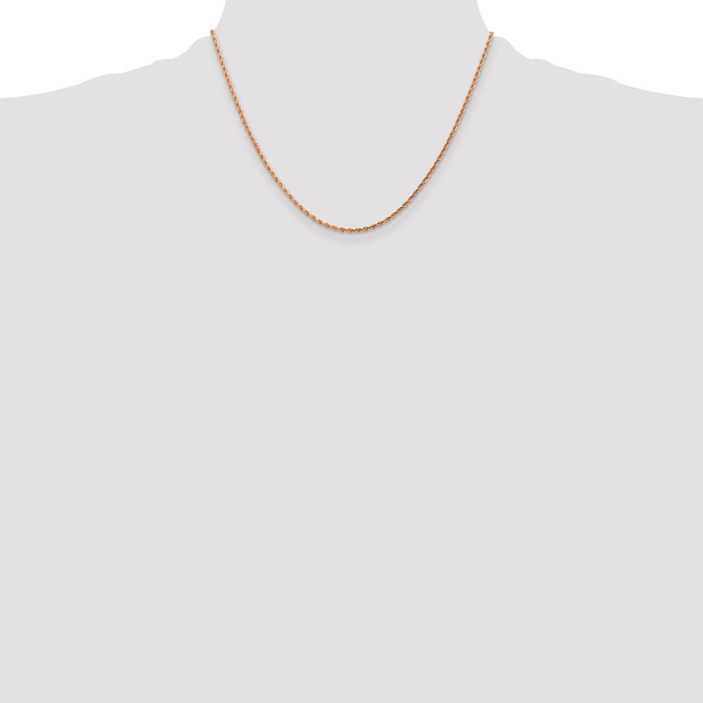 14K Rose Gold 18 inch 1.75mm Diamond-cut Rope with Lobster Clasp Chain