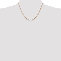 14K Rose Gold 18 inch 1.75mm Diamond-cut Rope with Lobster Clasp Chain