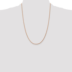 14K Rose Gold 24 inch 1.75mm Diamond-cut Rope with Lobster Clasp Chain