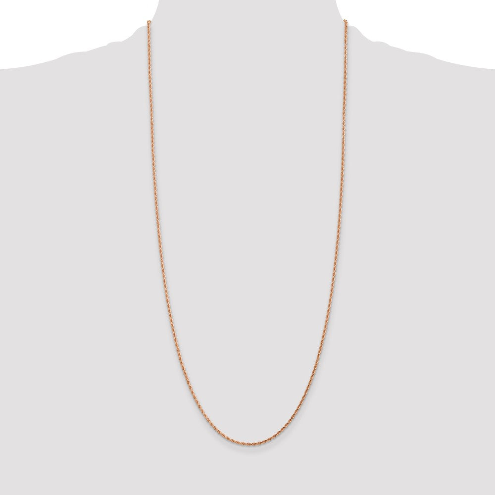 14K Rose Gold 30 inch 1.75mm Diamond-cut Rope with Lobster Clasp Chain