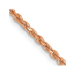 14K Rose Gold 18 inch 1.75mm Diamond-cut Rope with Lobster Clasp Chain