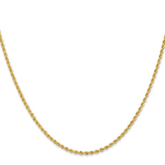 14K 36 inch 2mm Regular Rope with Lobster Clasp Chain