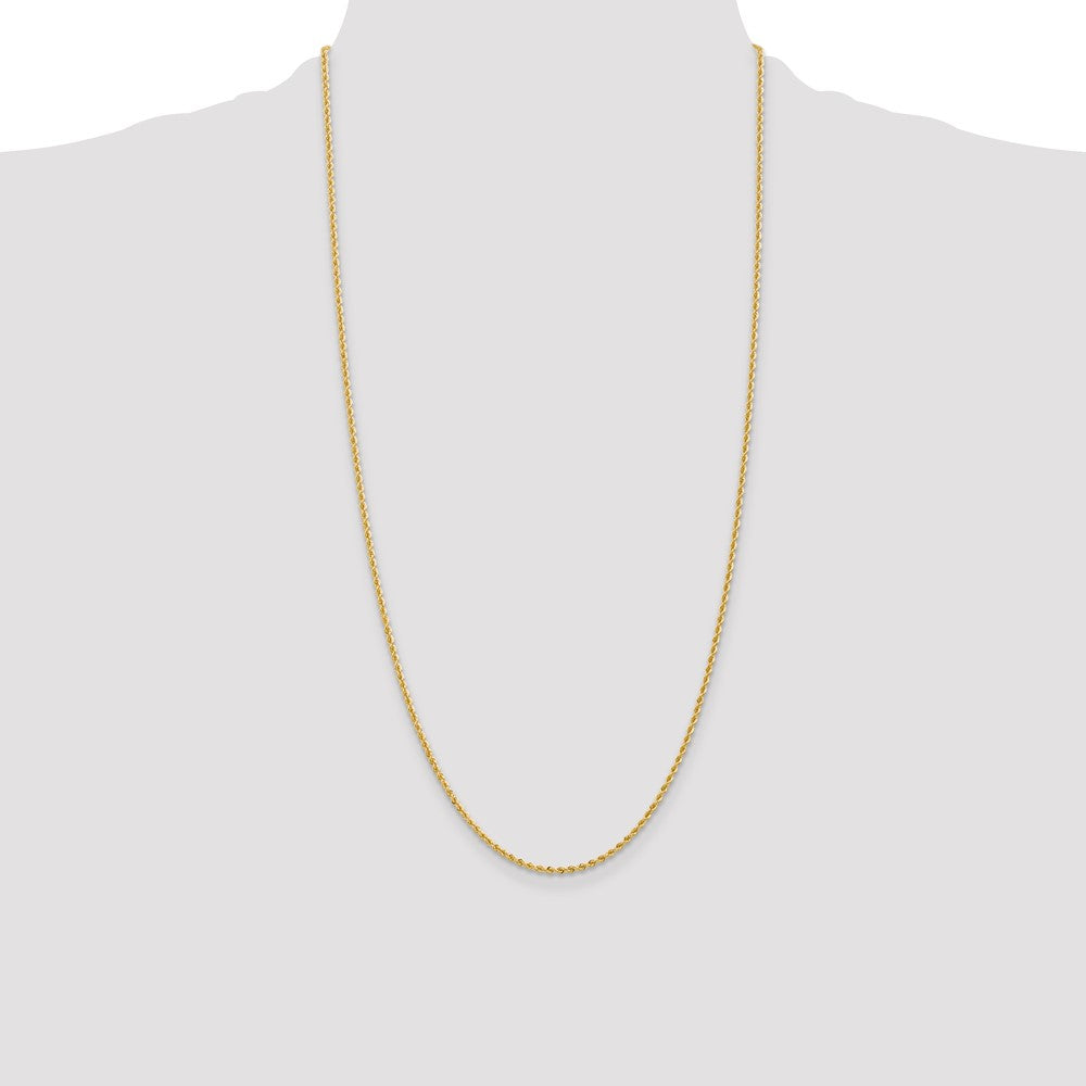 14K 28 inch 2mm Regular Rope with Lobster Clasp Chain