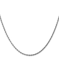 14K White Gold 28 inch 1.75mm Diamond-cut Rope with Lobster Clasp Chain