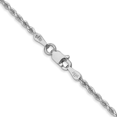 14K White Gold 20 inch 1.75mm Diamond-cut Rope with Lobster Clasp Chain