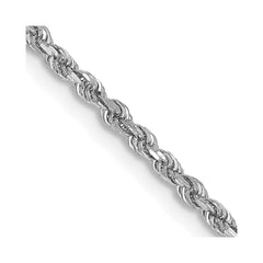 14K White Gold 28 inch 1.75mm Diamond-cut Rope with Lobster Clasp Chain