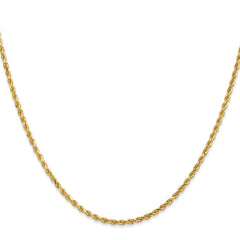 14K 26 inch 2mm Diamond-cut Rope with Lobster Clasp Chain