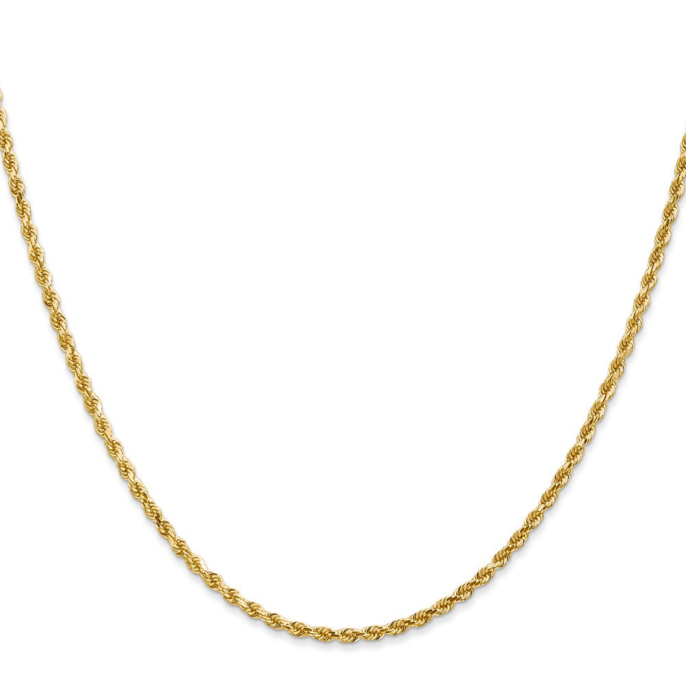 14K 30 inch 2mm Diamond-cut Rope with Lobster Clasp Chain