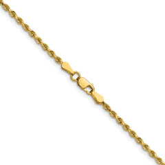 14K 26 inch 2mm Diamond-cut Rope with Lobster Clasp Chain