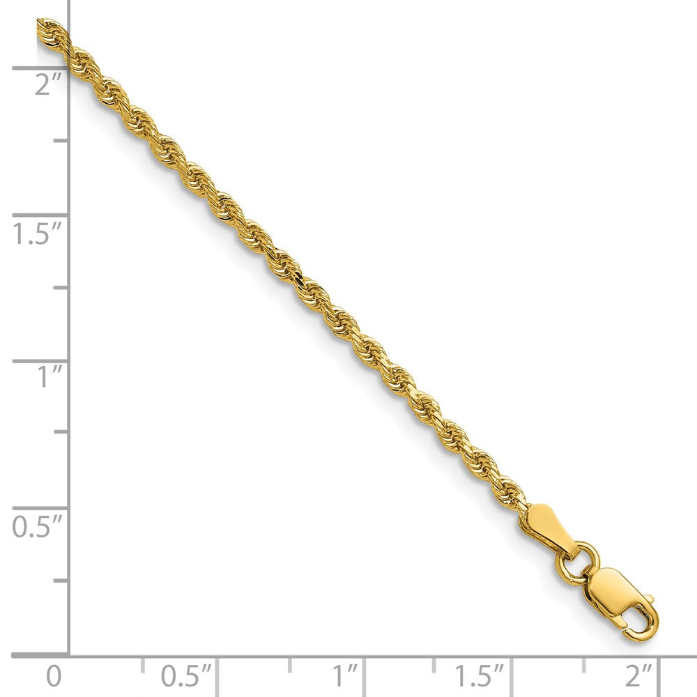 14K 26 inch 2mm Diamond-cut Rope with Lobster Clasp Chain