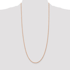 14K Rose Gold 30 inch 2mm Diamond-cut Rope with Lobster Clasp Chain