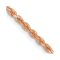 14K Rose Gold 30 inch 2mm Diamond-cut Rope with Lobster Clasp Chain
