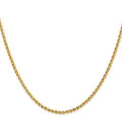 14K 18 inch 2.25mm Regular Rope with Lobster Clasp Chain