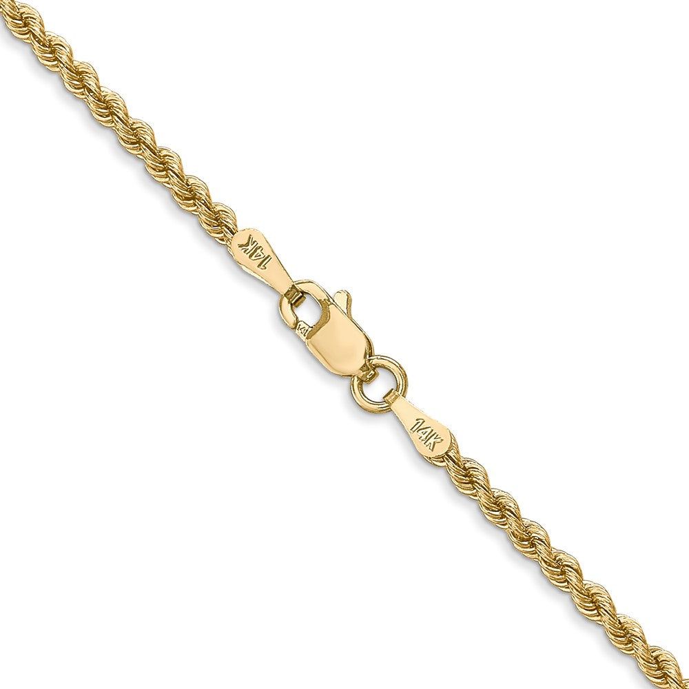 14K 16 inch 2.25mm Regular Rope with Lobster Clasp Chain