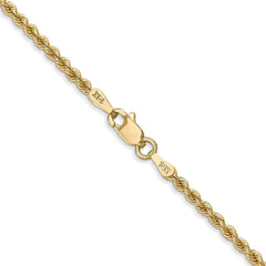 14K 30 inch 2.25mm Regular Rope with Lobster Clasp Chain