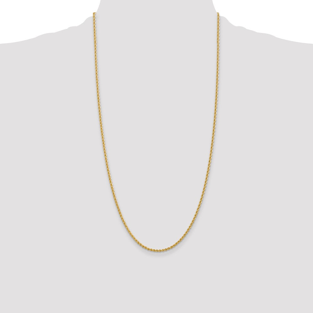 14K 28 inch 2.25mm Regular Rope with Lobster Clasp Chain