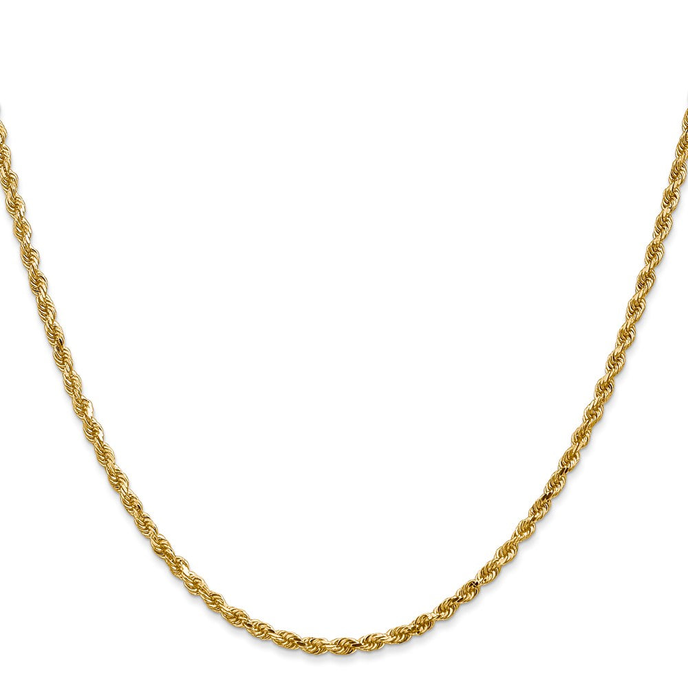 14K 28 inch 2.25mm Diamond-cut Rope with Lobster Clasp Chain