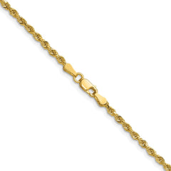 14K 36 inch 2.25mm Diamond-cut Rope with Lobster Clasp Chain