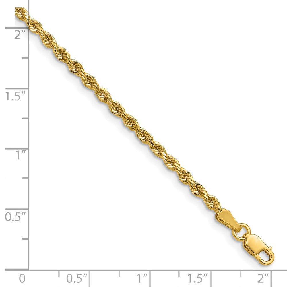14K 20 inch 2.25mm Diamond-cut Rope with Lobster Clasp Chain